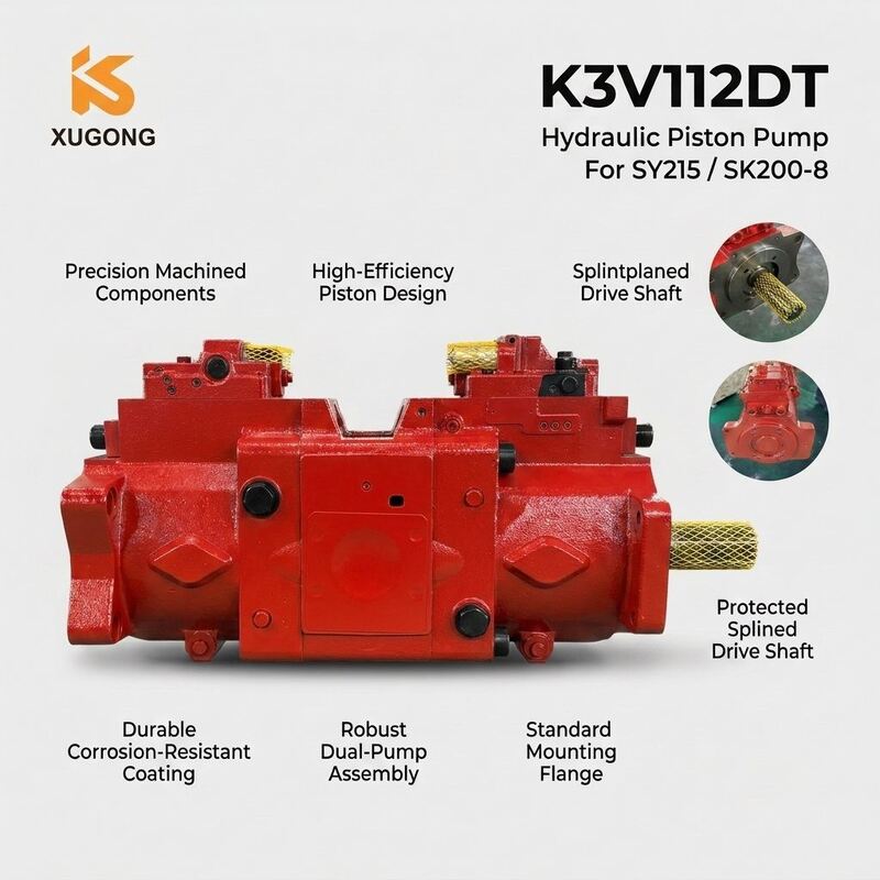 K3V112DT Excavator Hydraulic Main Pump for Sany SY215 Kobelco SK200-8 Hyundai R210 Piston Pump Assembly